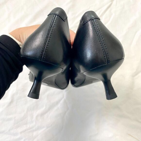 NEW Black Silver Vagabond Lykke 90s Style Leather Buckled Kitten Heels US 6 - Picture 5 of 8